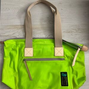 Dooney & Bourke Nylon Zip Front Tote Neon Green